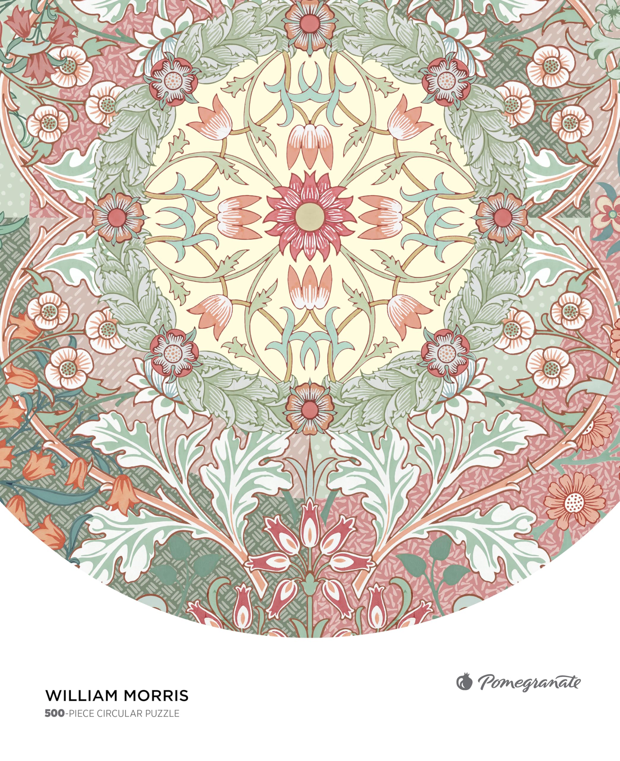 Pomegranate 500-Piece Circular Jigsaw Puzzle for Adults, William Morris Circular Puzzle, Matte Finish, Snug Fit - Image 2