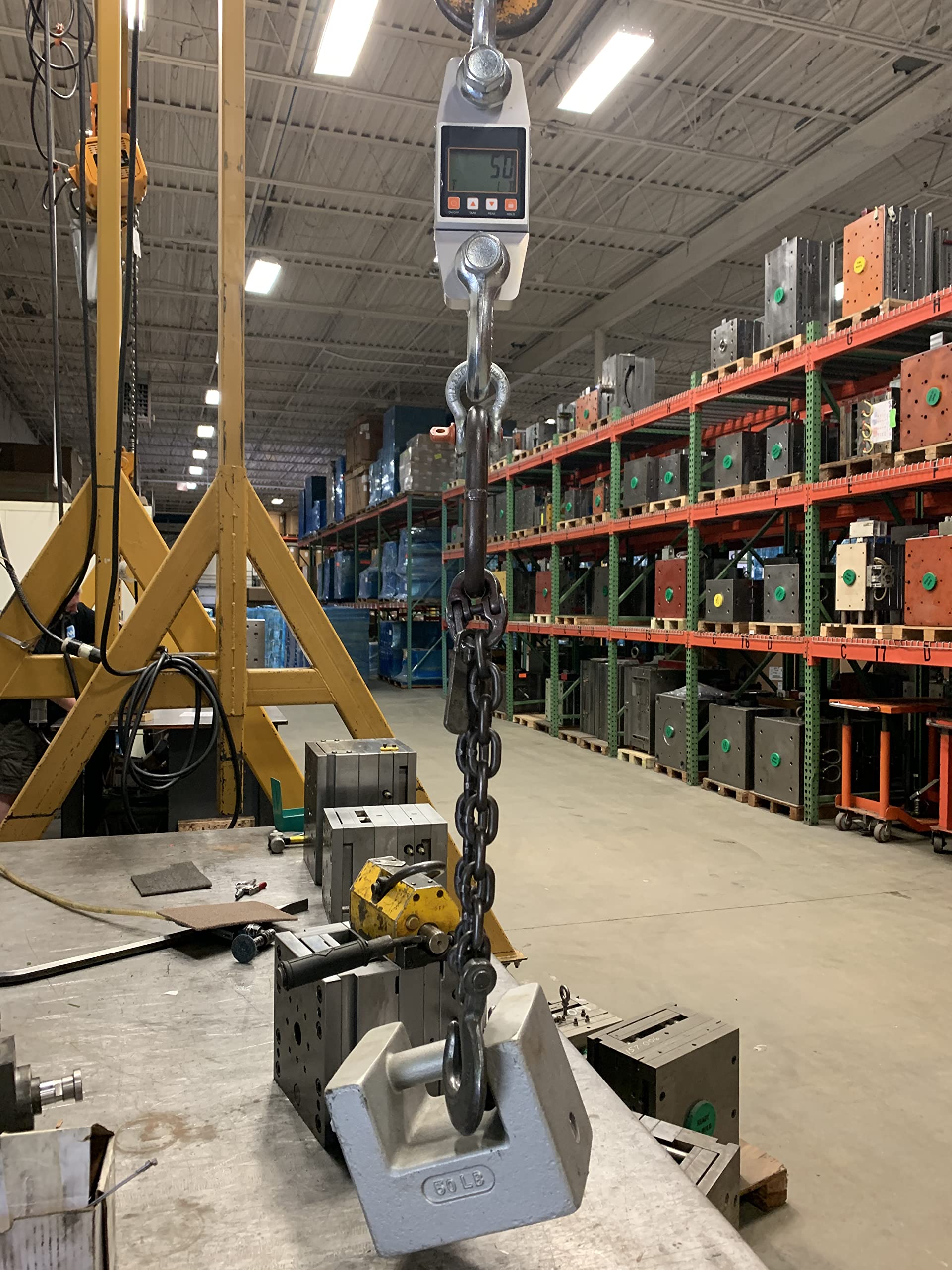 Báscula digital profesional para colgar de 3000 kg, báscula de grúa industrial, báscula electrónica inteligente de alta precisión con grillete + pantalla LCD