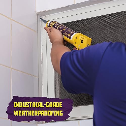 Miniatura 9 de ATack Sellador de silicona negro de 10.1 onzas, 100% silicona negra resistente al agua  Sellador de silicona RTV negro para sellador y calafateo de