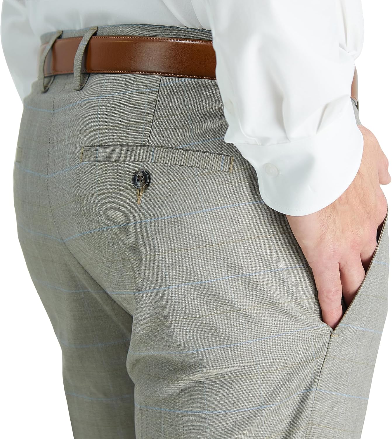 Kenneth Cole Reaction Premium Flex Slim Fit Fashion Dress Pants Oatmeal - Image 4