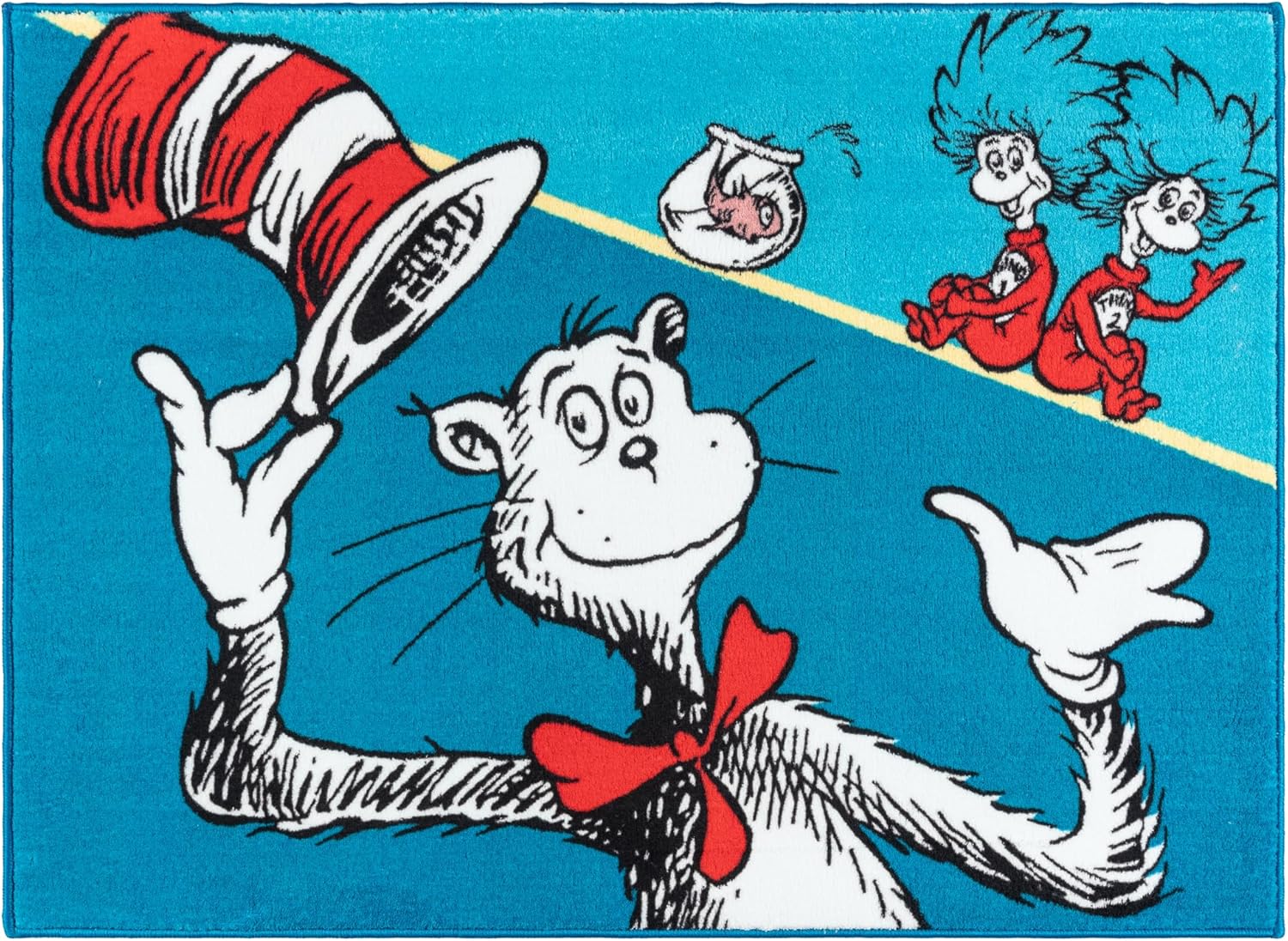 Gertmenian The Grinch Indoor Area Rug - 4x6 Large, Non-Slip, Ideal for Children in Bedroom, Game Room, Classroom, Nursery or Play Area - Merry Grinchmas Wreath, 28601