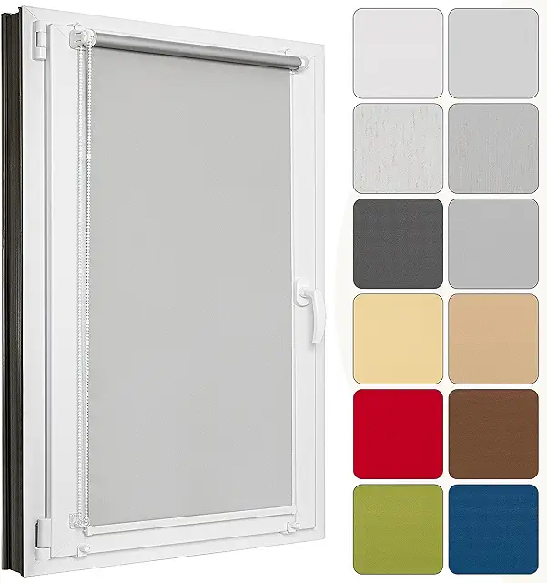 Tenda a Rullo Oscurante su Misura - 13 Colori - Montaggio Senza Forare