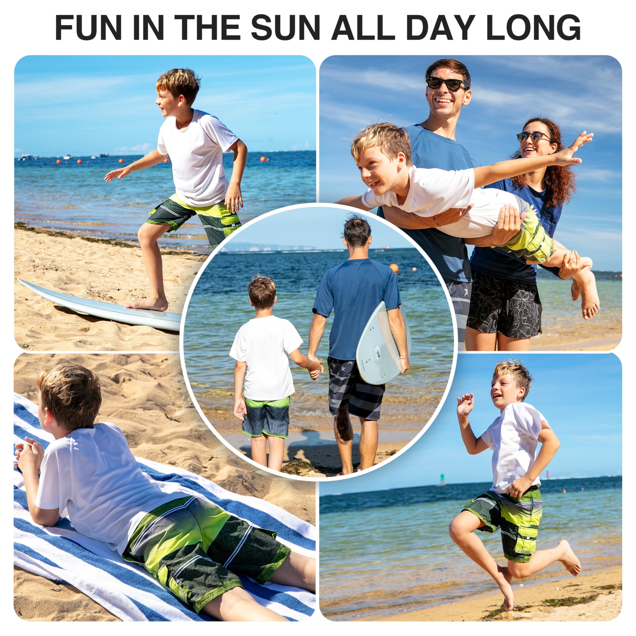 Kanu Surf Boys' Yolo Quick Dry Beach Swim Trunk