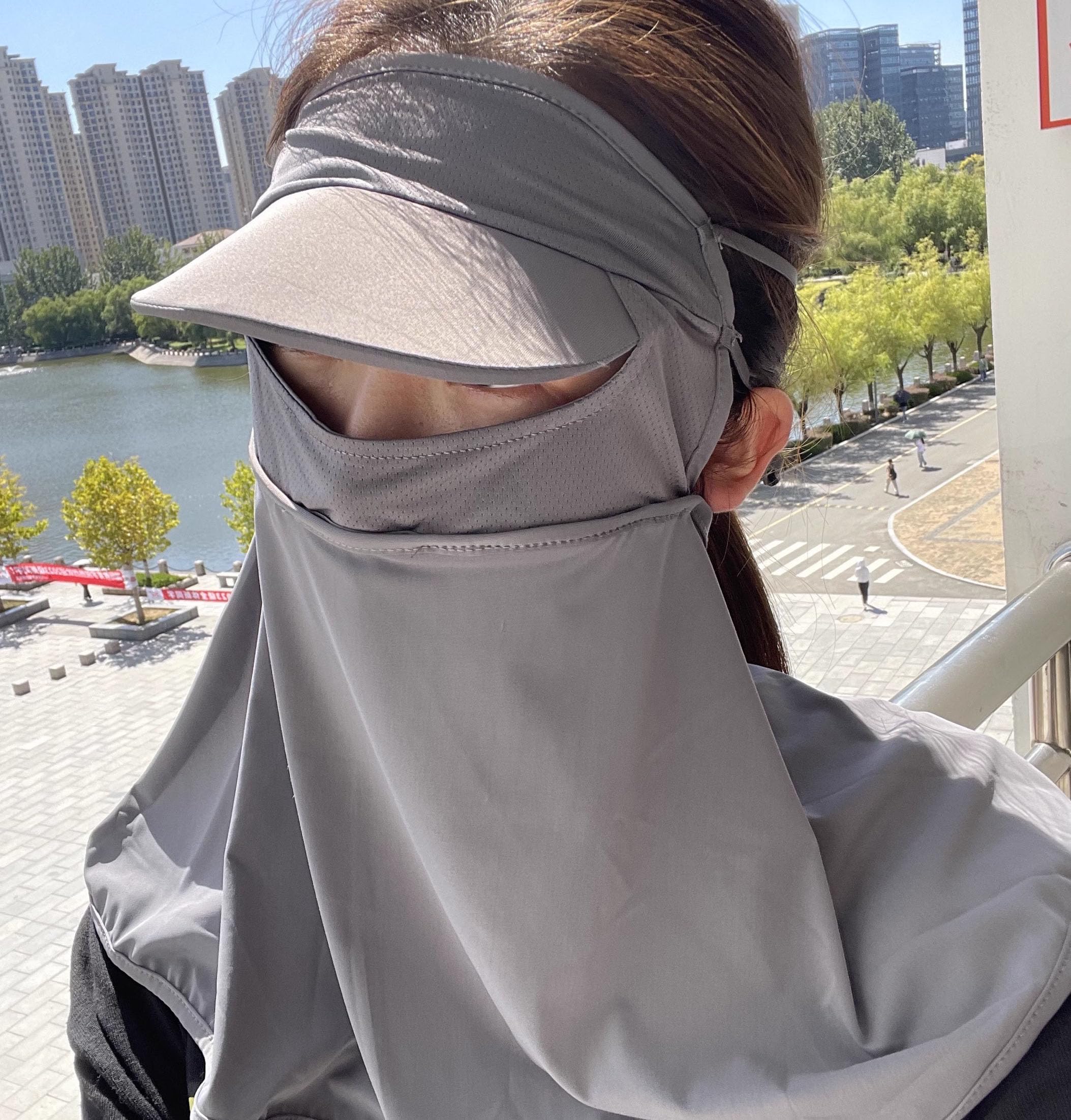 Masque de protection solaire intégral avec cache-cou, masque de protection UV en soie glacée anti-UV, respirant, protection contre les UV, masque multifonction pour sports de plein air