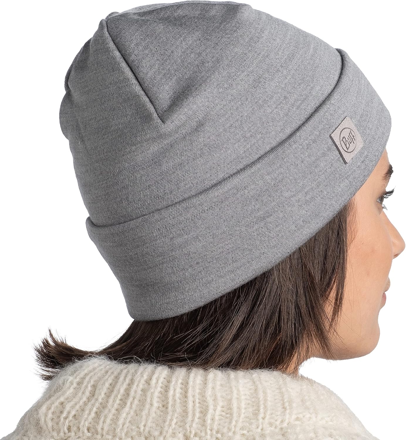 Buff Unisex Merino Wool Heavyweight Beanie Hat - Light Grey image 4