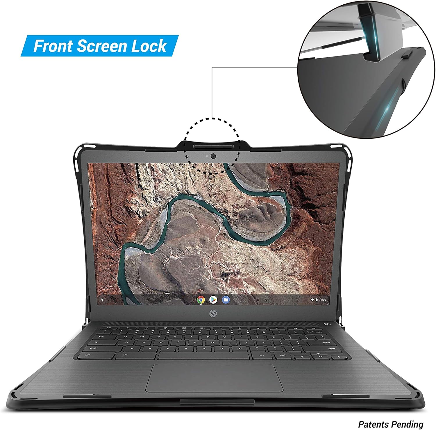 iBenzer Hexpact Case for HP G7 G6 Chromebook 14 Inch (Clamshell), Heavy Duty Rugged Case, Protective Cover with Screen Lock for K-12 Students, Education, Classrooms, Drop Tested, Black, HP-G6