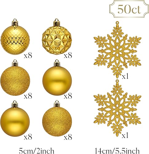 Miniatura 128 de Valery Madelyn Juego de adornos decorativos para árbol de Navidad para otoño, Halloween, 50 unidades de 2.36 pulgadas, rojo, verde y dorado