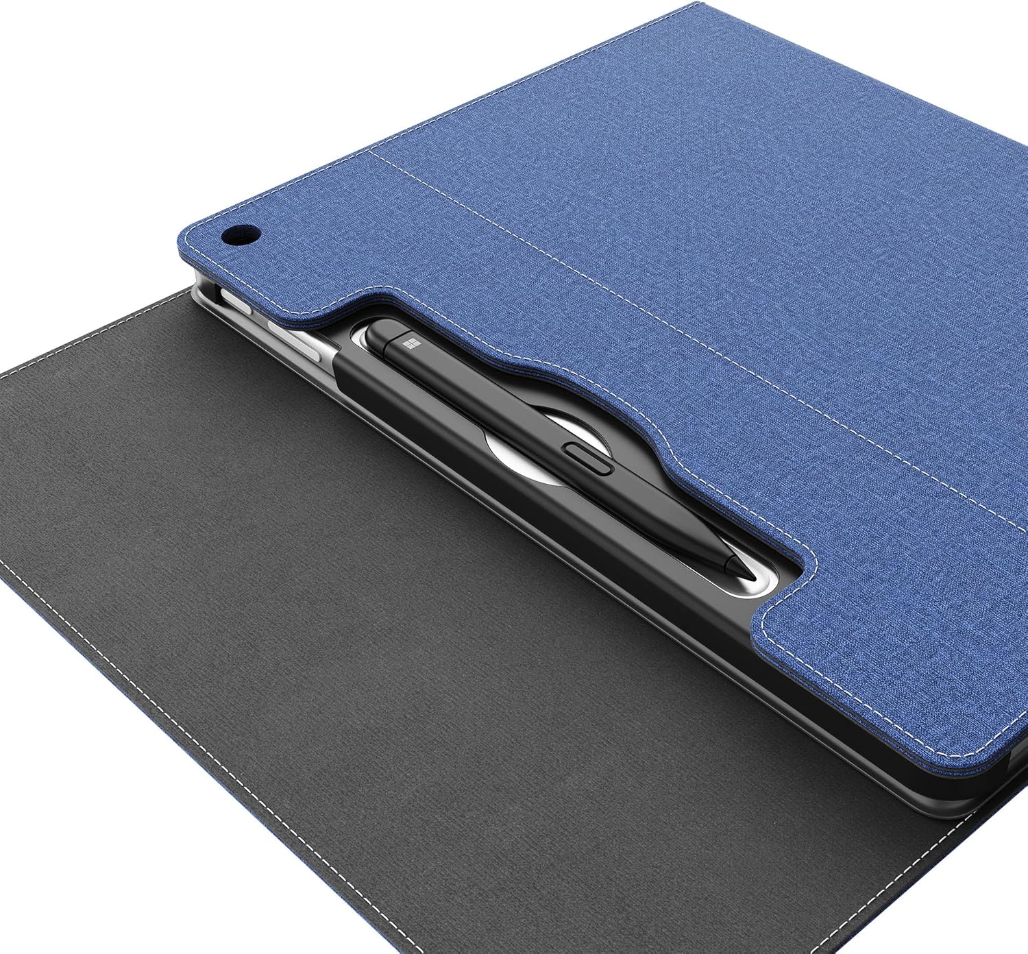 Tablet Case for 2025 New Microsoft Surface Pro 1st Edition 12-inch, PU Leather & Hard Shell Laptop Protective Cover with Multi-Angle Built-in Kickstand & Pen Holder (Blue) - Image 4