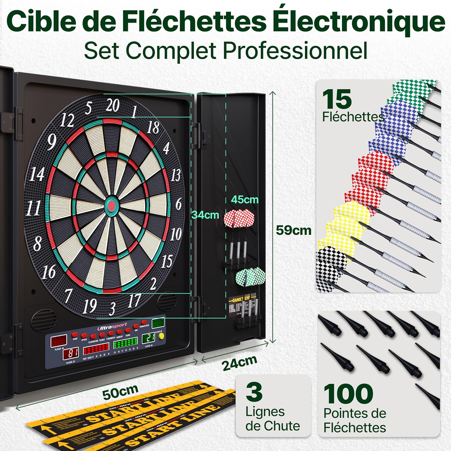 Fléchettes Électroniques Ultrasport : Soirées Jeux Réussies !
