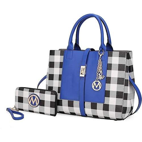 Mia K Collection Crossbody Satchel-Tote Bag for Women, Wristlet Wallet Purse Set, PU Leather Top-Handle Handbag