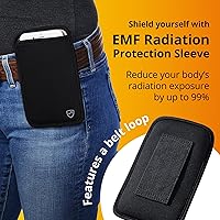 Vista 5 de SYB Funda de protección EMF para teléfonos celulares de hasta 3.25" de ancho, color negro