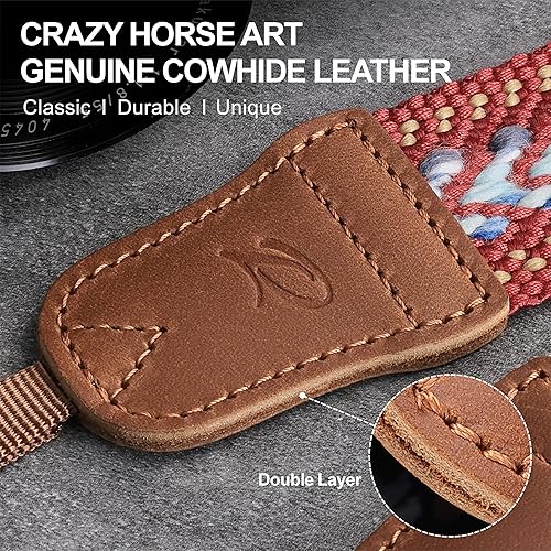 Miniatura 16 de Padwa Lifestyle Correa de cámara a rayas, de 1.5 pulgadas, suave tejido de cuerda de algodón, correa de hombro para fotógrafos y todas las cámaras