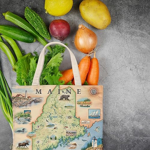 Vista 51 de Bolsa de lona con asas, bolsa de compras de comestibles de tela, bolsa reutilizable y ecológica, 100% algodón, lavable