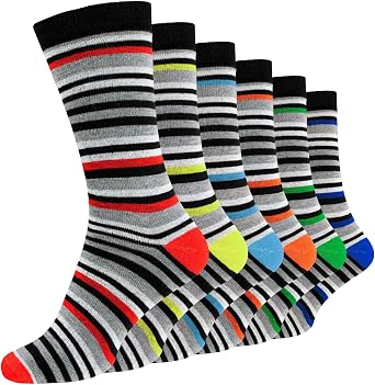 Multi-Stripe Men's Socks, Pack of 12