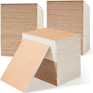 feela 170 Pack Blank Kraft Notebooks, Unlined Sketchbook Mini Cute Note Pad for Drawing Writing, Journal Bulk For Kids Students Office School Supplies, A6, 48 Pages, 4.25” X 5.5”, Brown