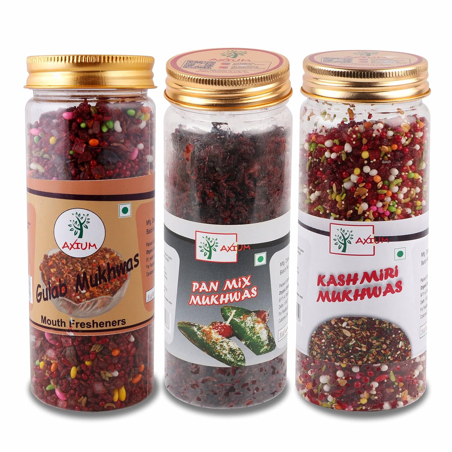 AXIUM Gulab, Paan Mix, Kashmiri Mukhwas, Mouth Freshener Combo, Mint ...