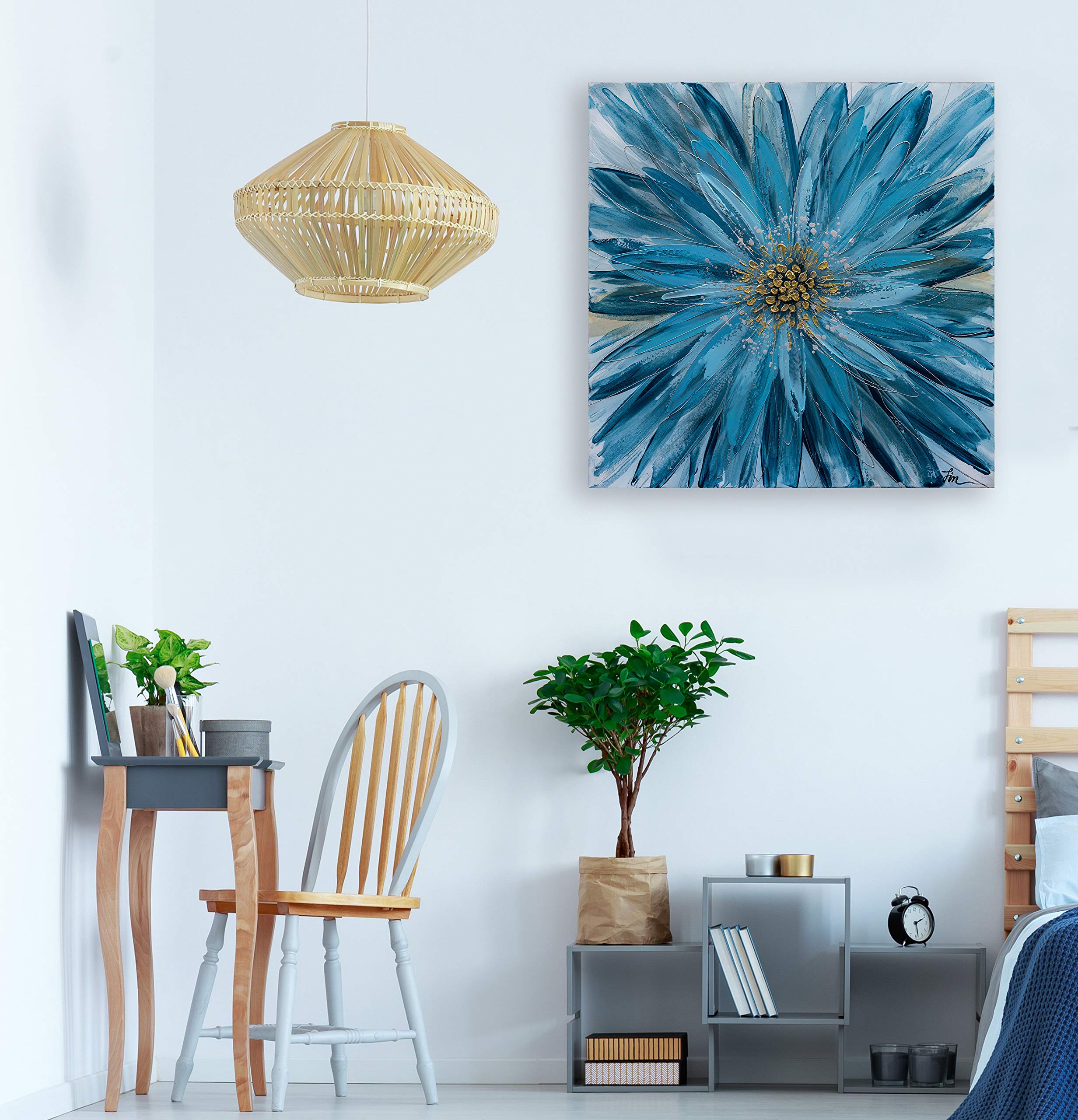 Amazon.com: Hand Painted Floral Canvas Artwork, Home Decor, Modern