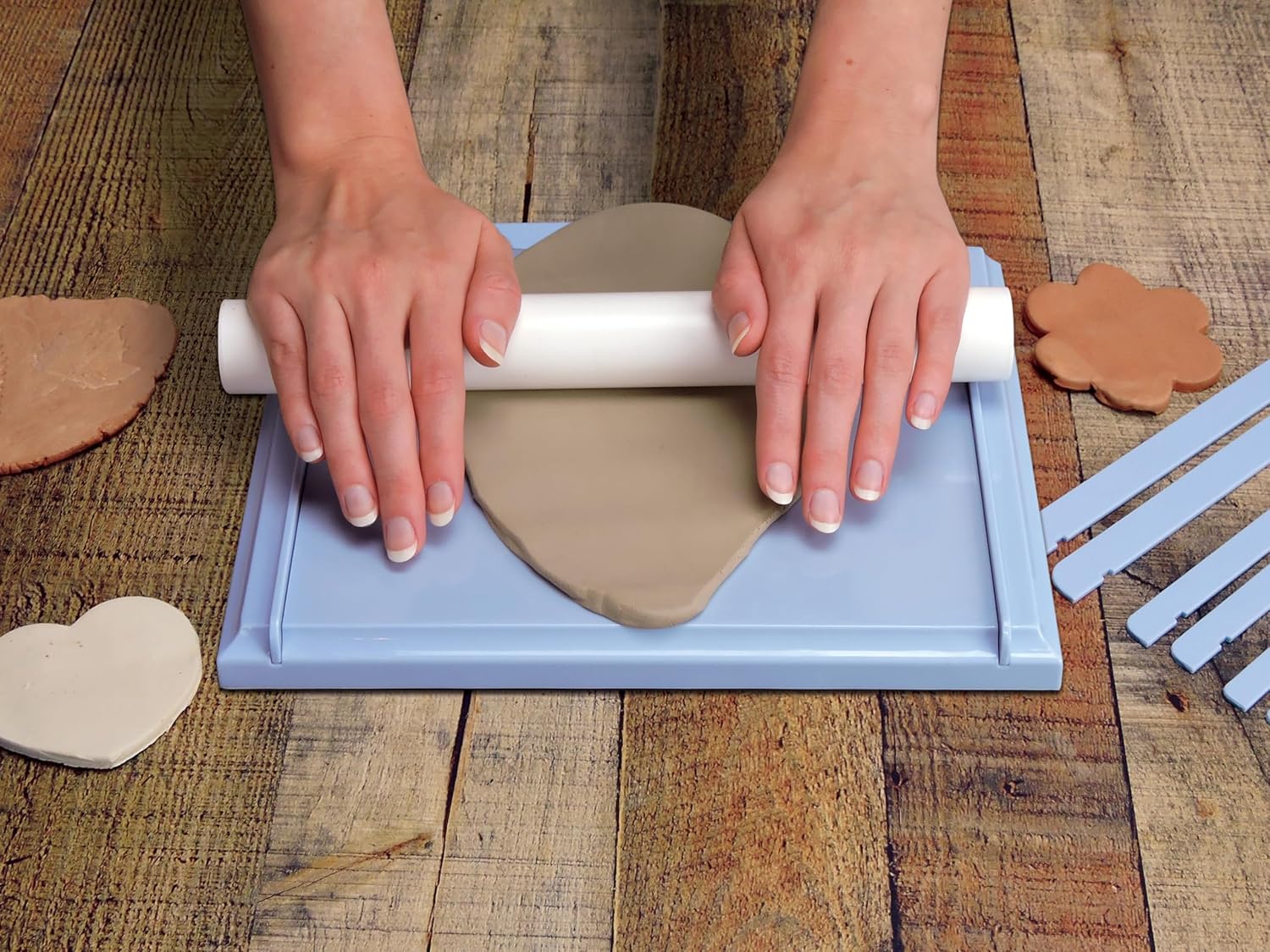 Activa Clay Roller Kit, 10.5-in Rolling Board with Roller & Thickness Rails | Roll Clay to A Perfect, Even Thickness