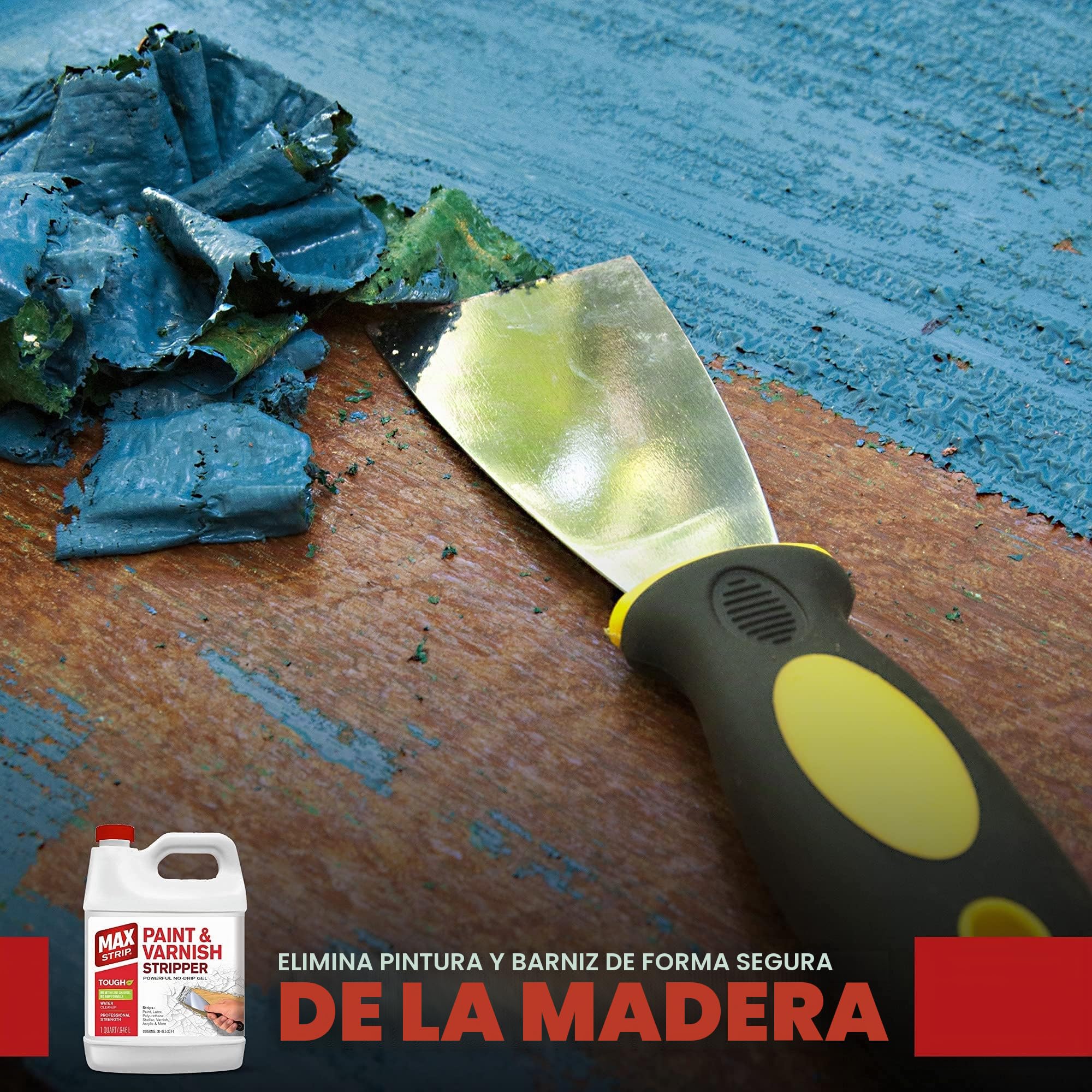 Max Strip Decapante de pintura y barniz de 32 onzas – Decapante de pintura para múltiples capas de pinturas acrílicas, látex, aceite y a base de agua, barnices. Para madera, metal, mampostería, yeso