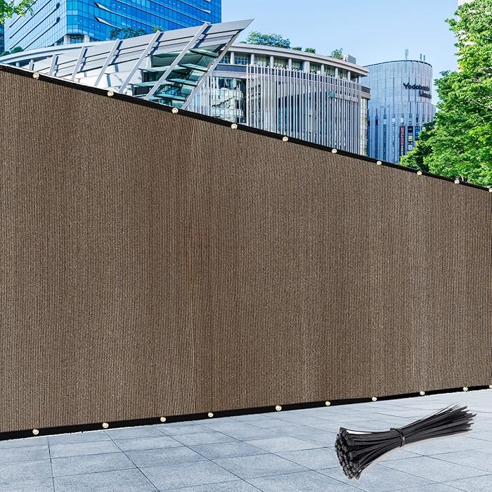 Buy KAMEA KENNA 6' x 50' Brown Privacy Fence Screen with Zip Tie Out