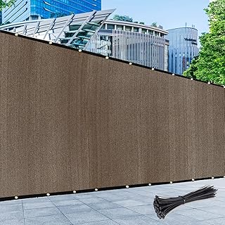 KAMEA KENNA 6' x 50' Brown Fence Privacy Screen with Zip Tie Out Door Commercial Grade - Custom