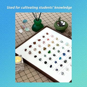 Moh's Hardness Test Kit - Include 10 Rock Mineral Specimens and 1 Unglazed Porcelain Streak Plates for Exploring Identifying Studying Geology and Earth Science