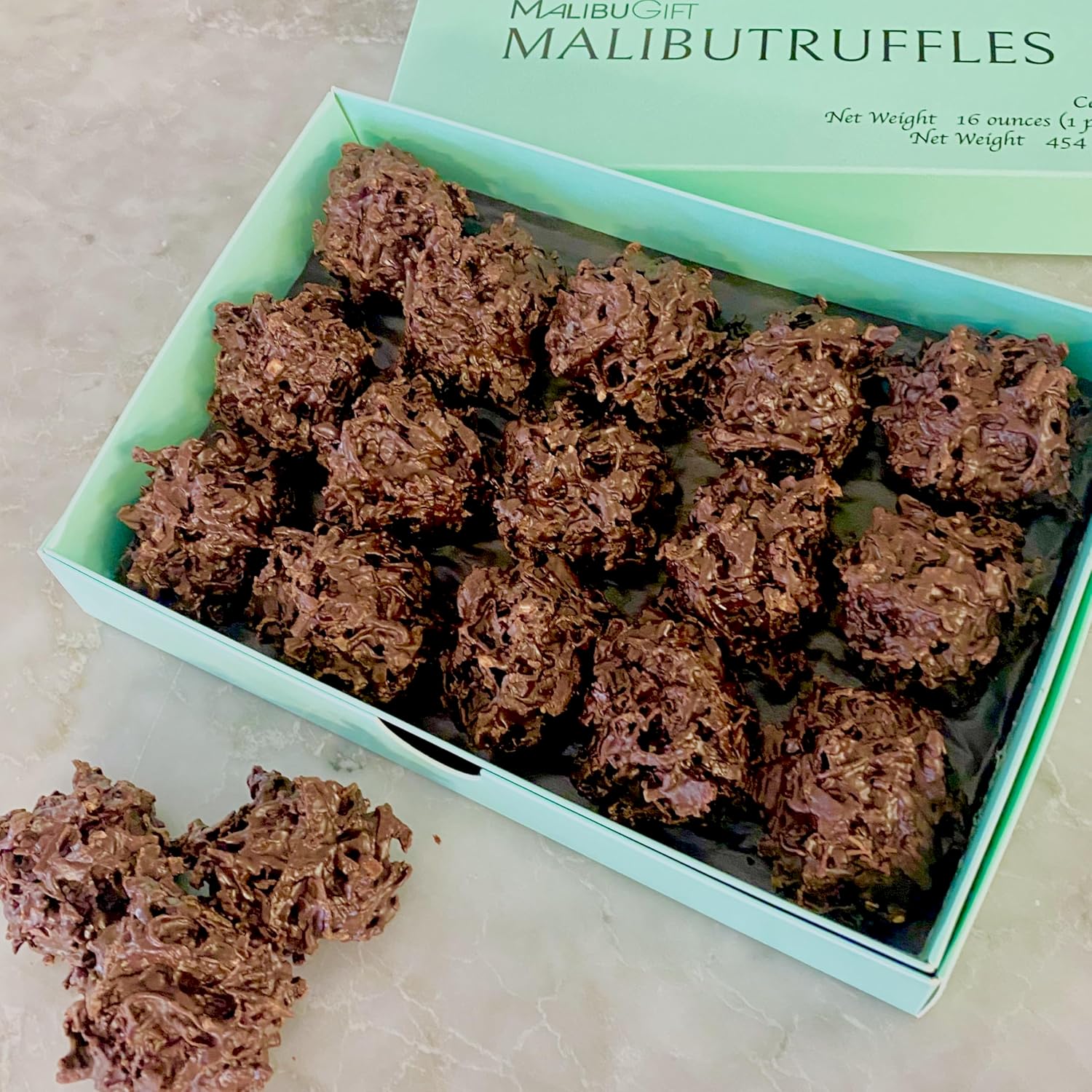 1 lb of Gourmet Dark Chocolate Toasted Coconut Haystacks Candy - Thick and Rich Gourmet Dark Chocolate Surrounds Toasted Coconut Stacked High