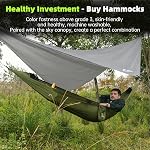 Camping Hammock with Mosquito Net, 2 Person Hammock Bug Net, Portable, Parachute Nylon for Outdoor, Camping, Hiking, Backpacking, Backyard, Beach, Travel (Hold Up to 500lbs)