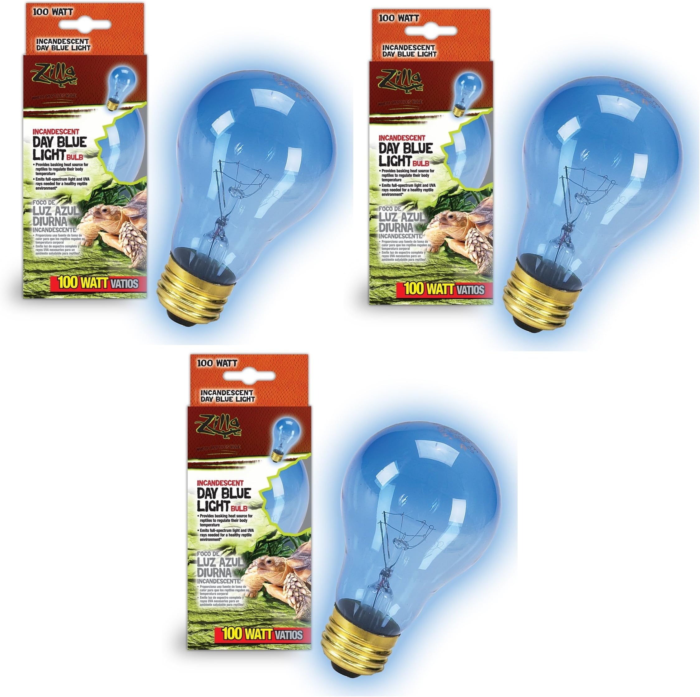 Zilla Incandescent Bulb, Day Blue Light and Heat, 100 Watt