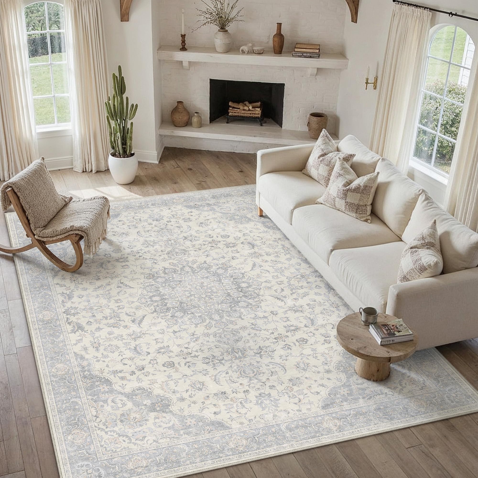 PureCozy Rugs Living Room Grey 200x300cm Washable Bedroom Carpet โ image 1