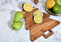 Vista 5 de Christmas Tree Shaped Wood Cutting Board for kitchen, Christmas Tree Wooden Serving Tray with Handle, Christmas Decoration Charcuterie Tree Boards