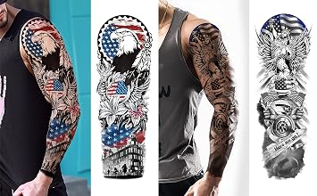 Aresvns 4th of July USA Patriotic Independence Day Fake Temporary Tattoo