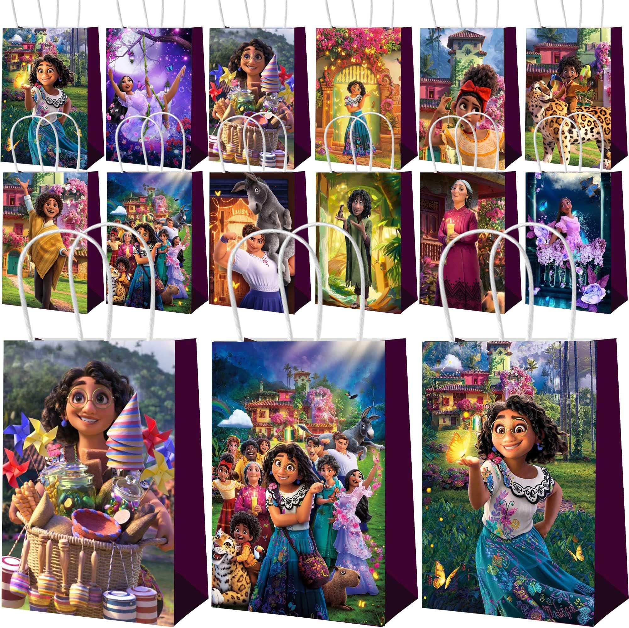 Mukity 24 Pcs Encanto Party Gift Bags - Magic Movie Party Supplies Encanto Candy Bags, Tote Bags, and Gift Bags for Kids - Paper Favor Packs for Adults Birthday Party Decor - 12 Patterns