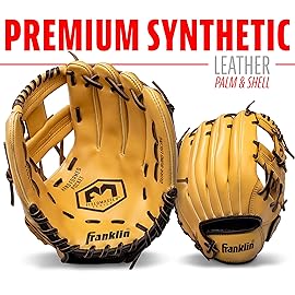 Franklin Sports Baseball and Softball Glove - Field Master - Baseball and Softball Mitt, Camel, 11