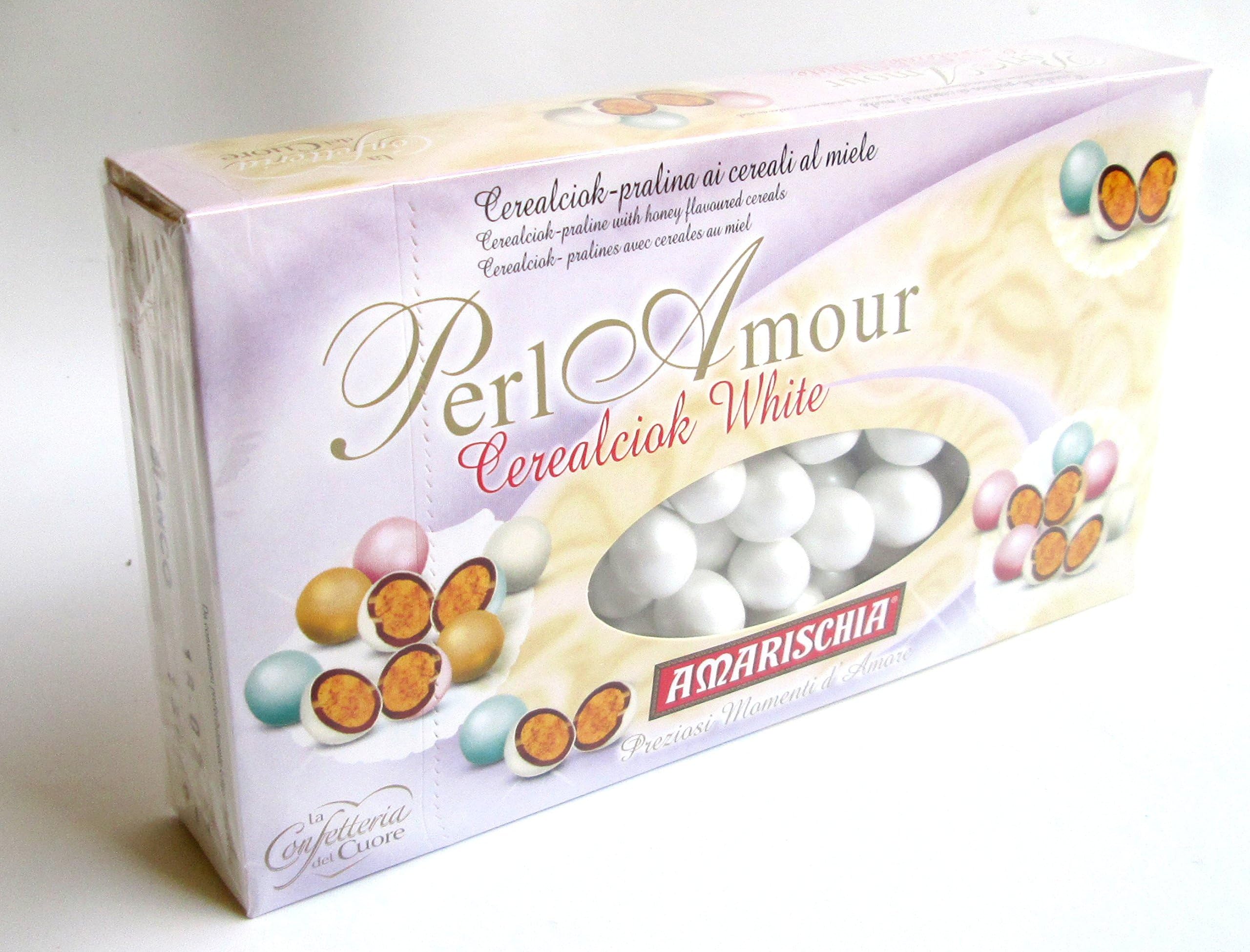 Amarischia: "Perlamour" Praline with Honey Flavoured Cereals "Cerealciok", Ivory Coloured 850g 29.98oz [ Italian Import ]