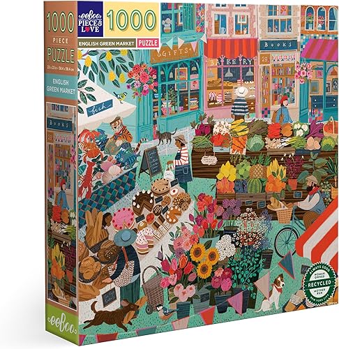 Miniatura 8 de eeBoo Rompecabezas de 1000 piezas, rompecabezas de boticario antiguo para adultos, cuadrado de 23 x 23 pulgadas, fabricado con tablero reciclado y