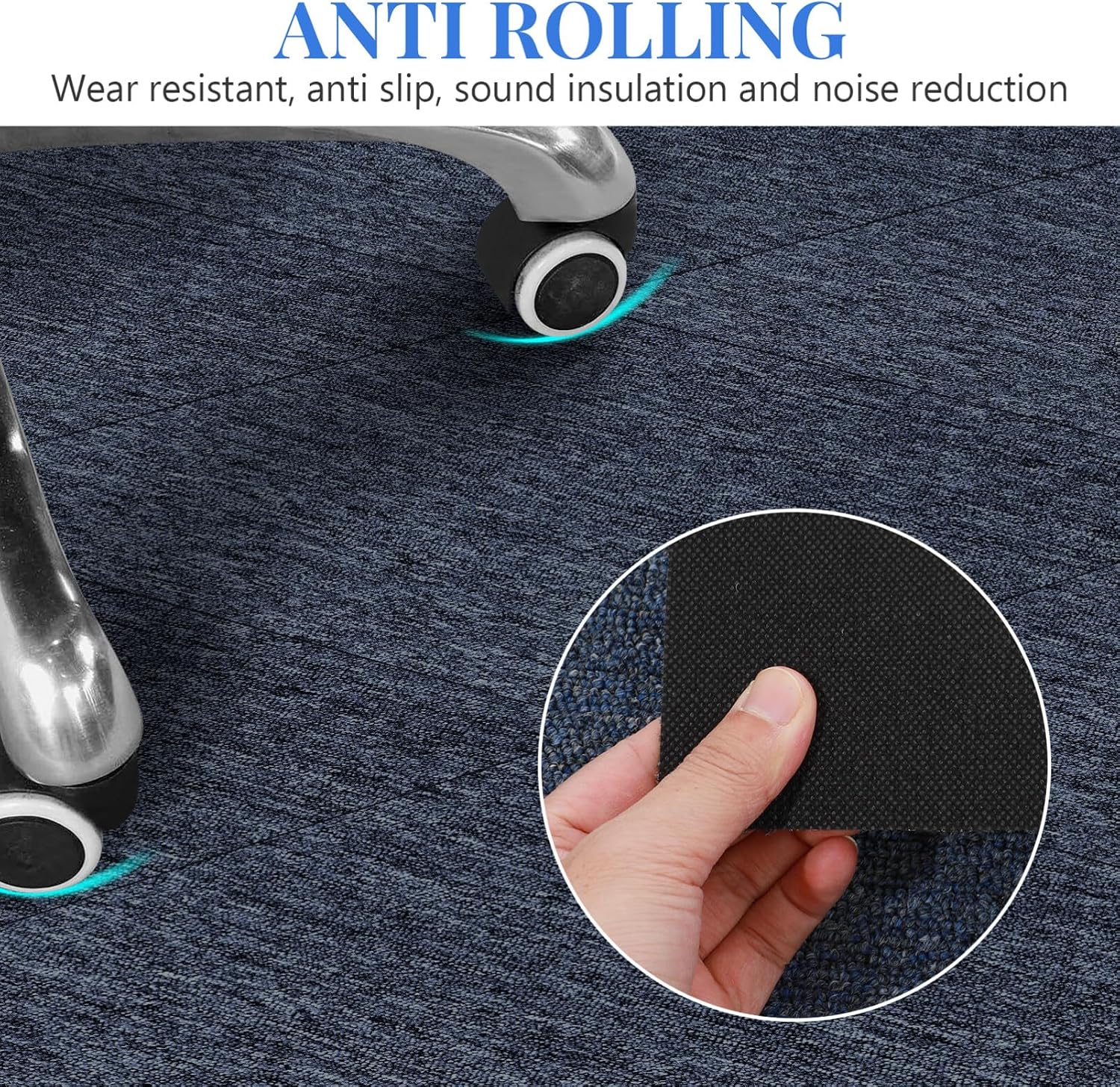 UKCOCO 20pcs Fire-Resistant Carpet Tiles Sound-Absorbing Floor Mats for Office Home and Commercial Use Thickened Design Easy Installation Premium Quality