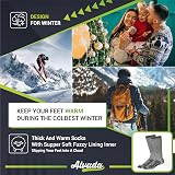 Alvada Calcetines de senderismo de lana merina, térmicos, cálidos, calcetines de invierno para hombres y mujeres, 3 pares ML