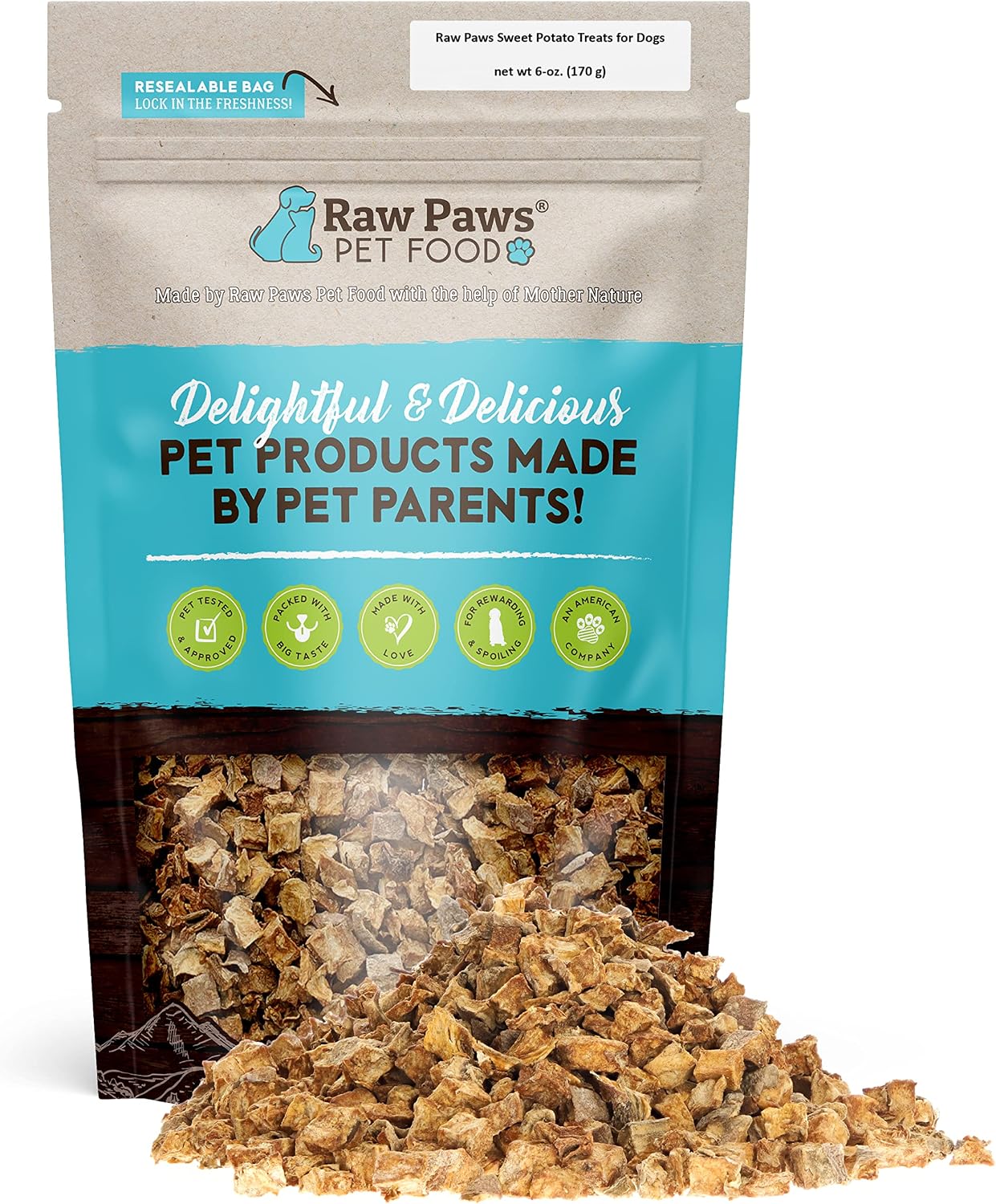 Raw Paws Pet Grain-Free Sweet Potato Training Treats for Dogs, 6-oz - Made in the USA - Vegetarian & Vegan Dog Treats - Natural Sweet…
