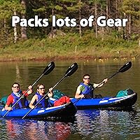 Vista 3 de Sea Eagle Kayak inflable Explorer de 380 x 12 pies 6 pulgadas - Pesca, excursión, camping, exploración y riego blanco, esquivaje extraíble, piso