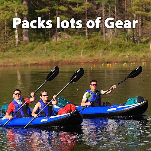 Miniatura 3 de Sea Eagle Kayak inflable Explorer de 380 x 12 pies 6 pulgadas - Pesca, excursión, camping, exploración y riego blanco, esquivaje extraíble, piso de