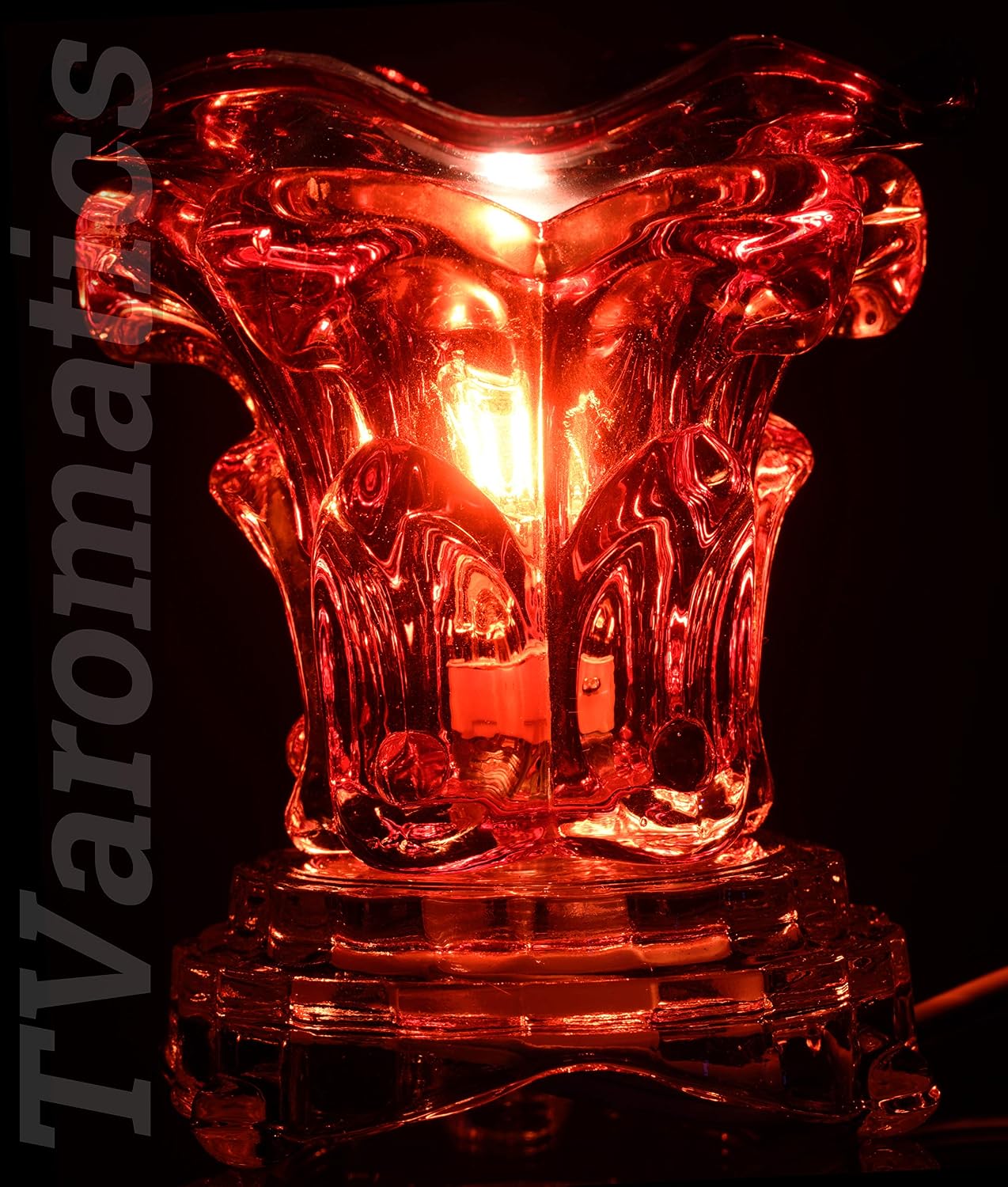 TVaromatics Red Glass Electric Aroma Lamp Oil and Wax Tart Warmer