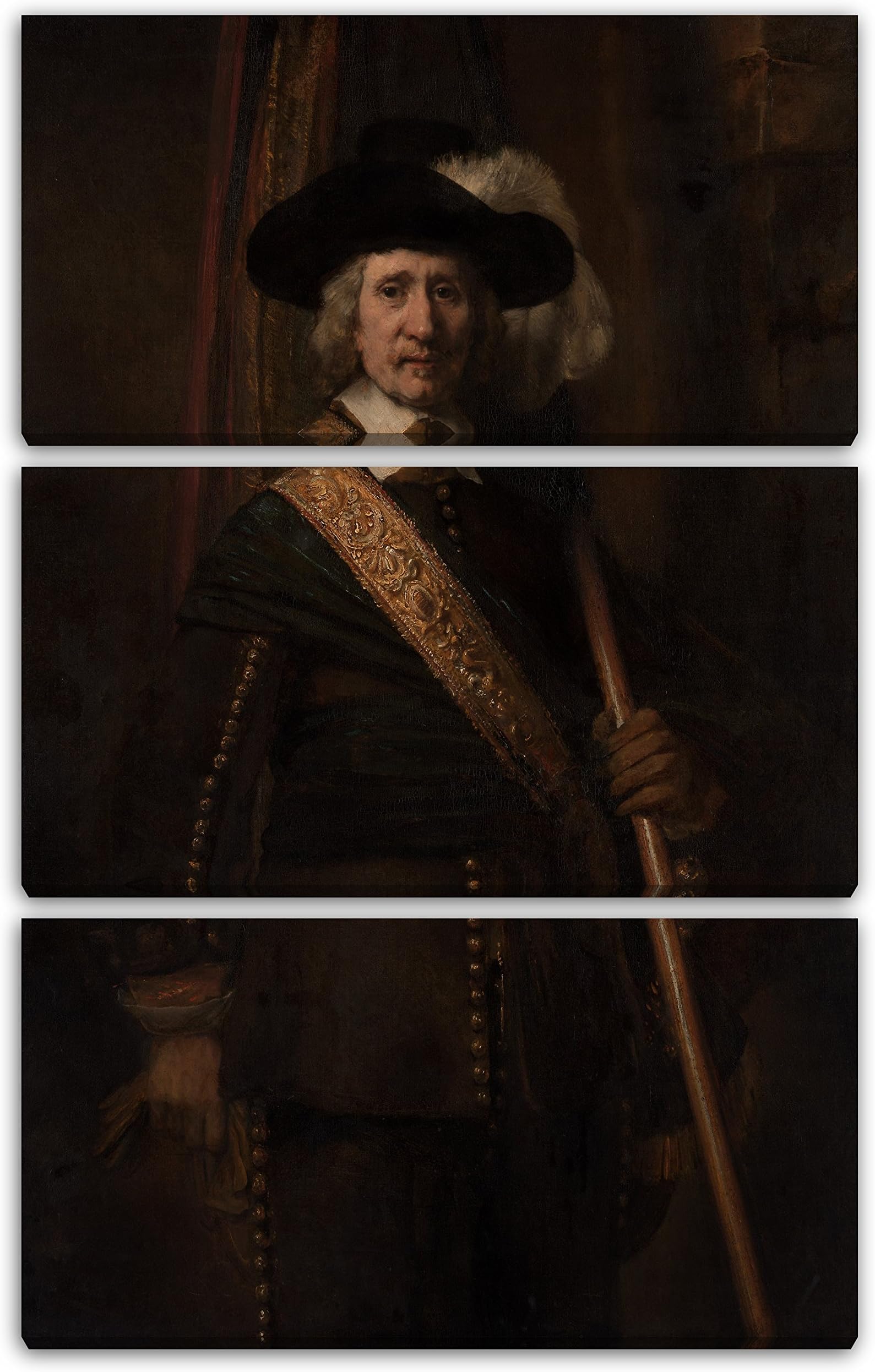 Canvas Print 3 parts(80x120cm): Rembrandt - The Standard Bearer (Floris Soop, 1