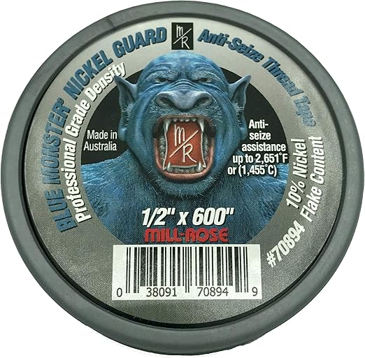 1/2" Blue Monster 70894 Nickel Guard Anti-Seize Thread Sealing Tape