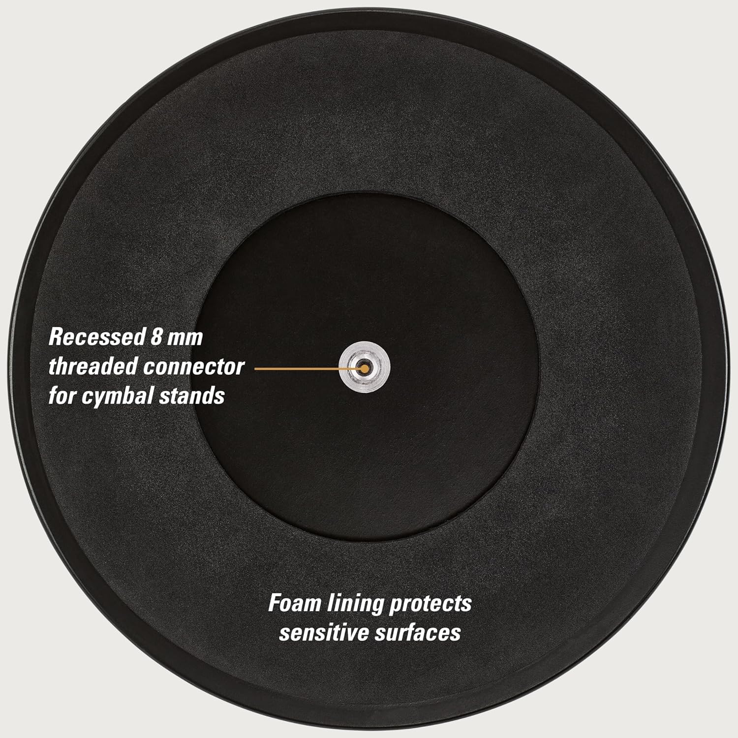 12" Marshmallow Drum Practice Pad for Ultra-Quiet Sticking, Medium Rebound and Mountable on Cymbal Stands