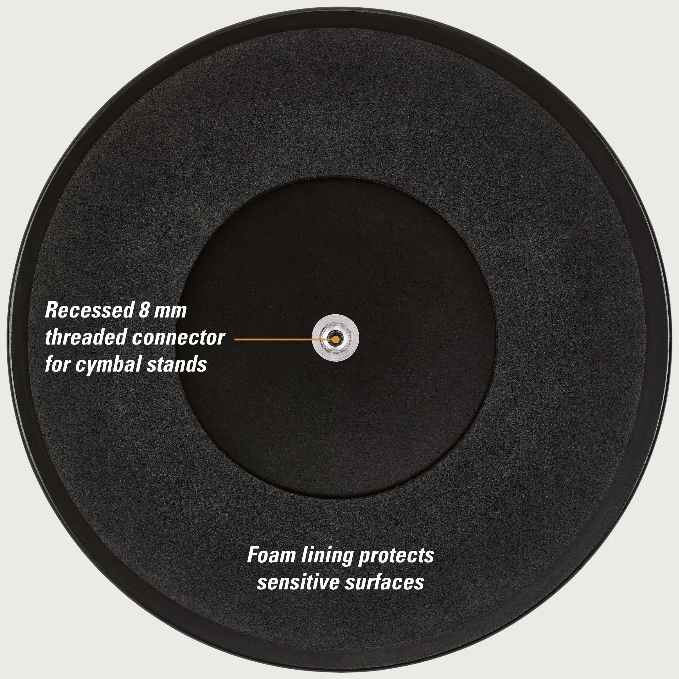Meinl Cymbals 12" Marshmallow Drum Practice Pad Ultra-Silenzioso Rimbalzo Medio Nero Montabile su Asta Piatto MMP12BK