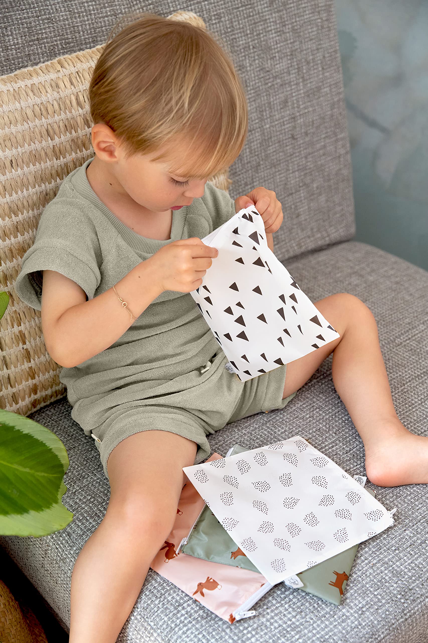 LÄSSIG Snack Bag Little Forest Rabbit 2 Pezzi Sacchetti Riutilizzabili