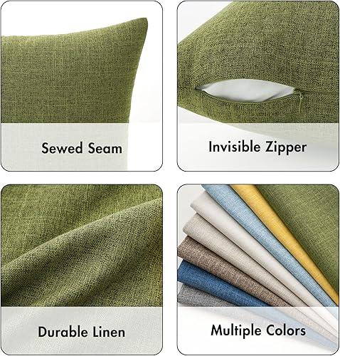 Miniatura 3 de MIULEE - Juego de 2 fundas para cojín decorativo de yute de lino, cuadradas, lisas, para casa de campo moderna, para tu sofá de 20 x 20 pulgadas,