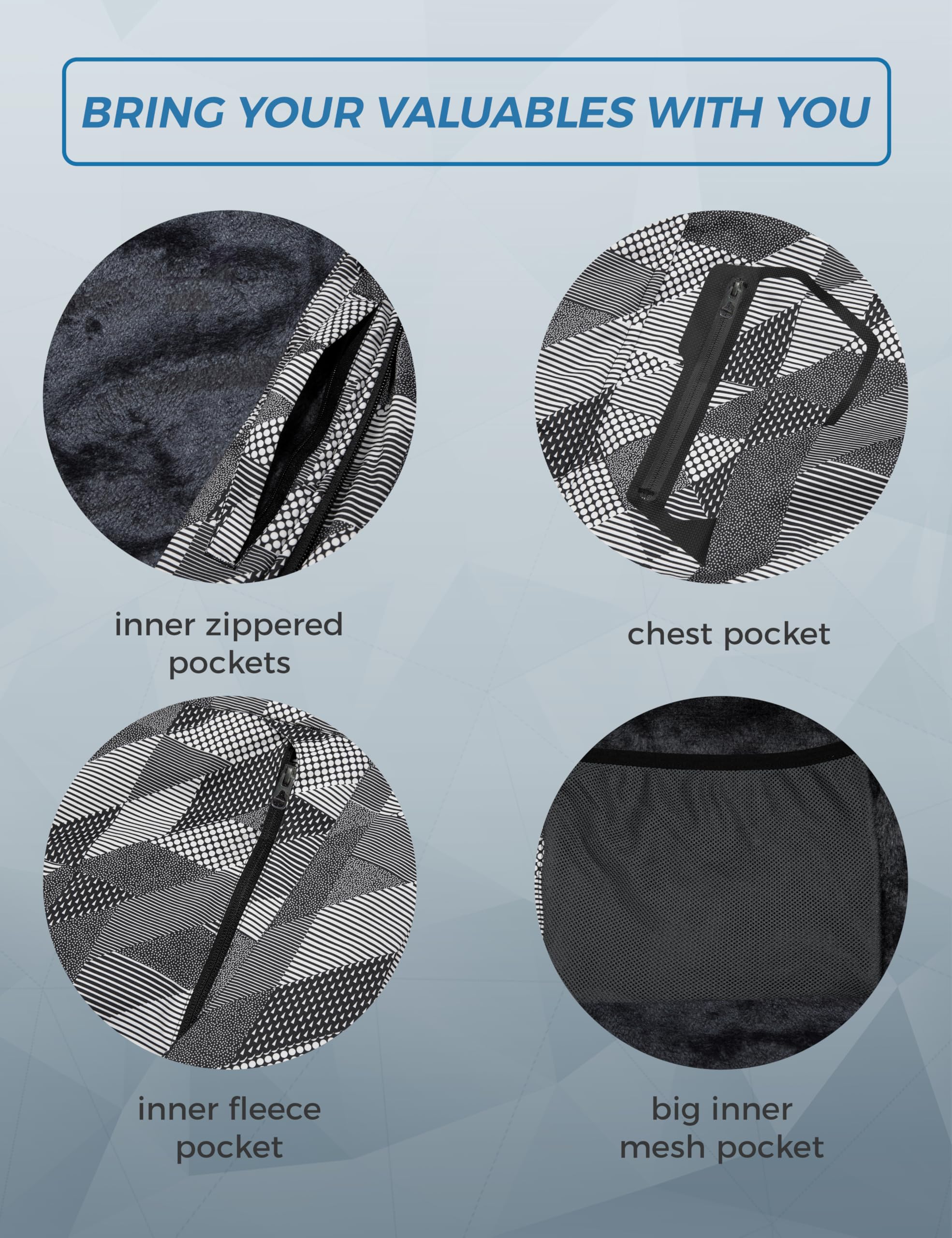 Wantdo Giacca da Sci Montagna Calda Invernale Parka da Neve Imbottita Cappotto da Snowboard in Pile Giubbotto con Cappuccio Impermeabile Uomo