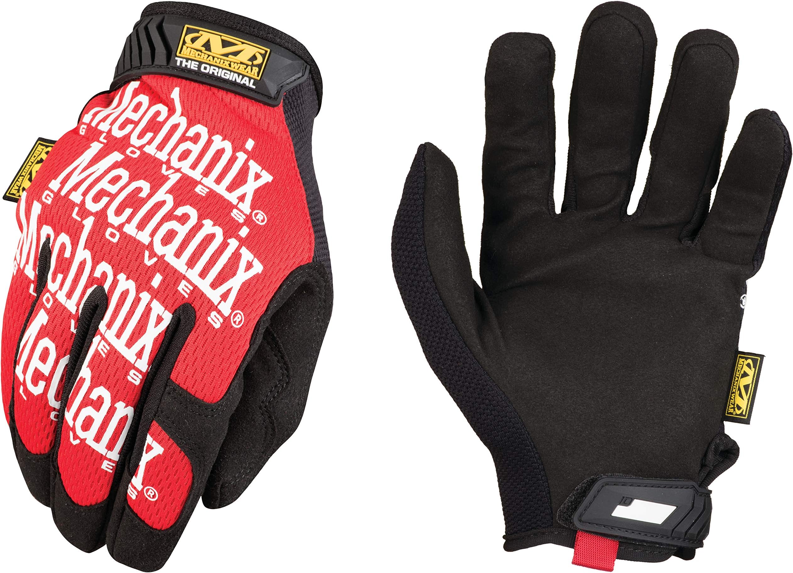The Original Work Glove with Secure Fit, Synthetic Leather Performance Gloves for Multi-Purpose Use, Durable, Touchscreen Capable Safety Gloves for Men (Red, Small)